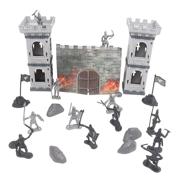 21x Castle Battle Model Set de Acción Recuerdos Turísticos Men Kit de Accesorios para Desarrollar Imaginaciones Grass Ground Ages
