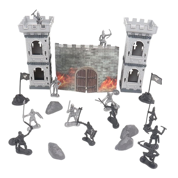 21x Castle Battle Model Set de Acción Recuerdos Turísticos Men Kit de Accesorios para Desarrollar Imaginaciones Grass Ground Ages