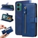 thumbnail image 1 of Funda con Cremallera para Motorola Moto E15, Carcasa Cartera de Cuero PU con Soporte y Tarjetero, 1 of 5