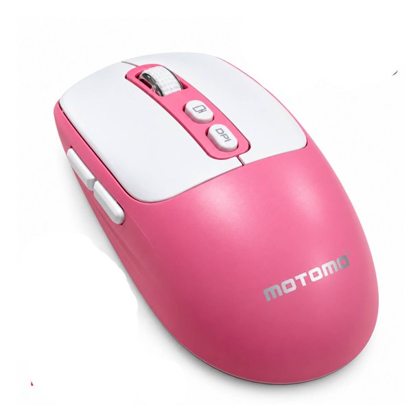 Mouse Inalambrico Dual USB/Bluetooth Recargable 1800dpi Rosa