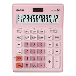 Calculadora Casio Tipo Mini Escritorio Gr-12C Rosa