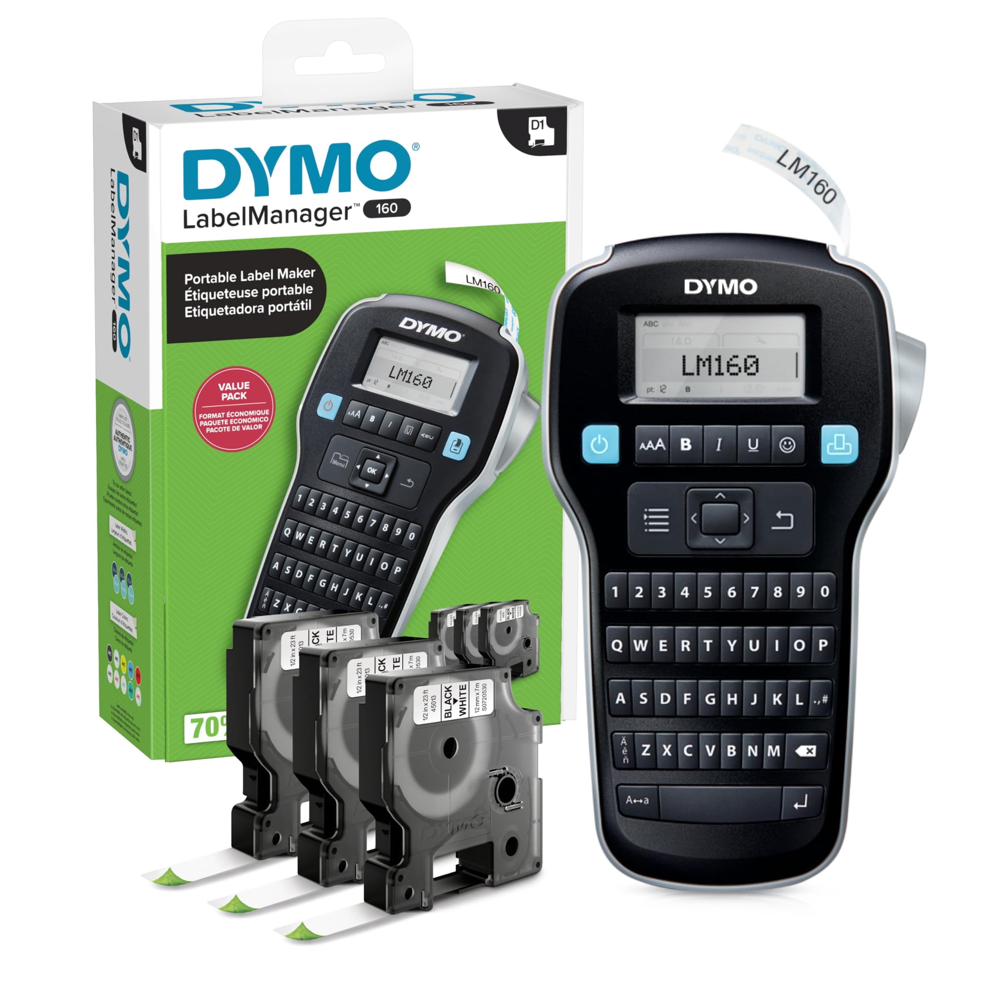 Máquina De Etiquetado Dymo Labelmanager 160 Portátil Con 3 Casetes D1