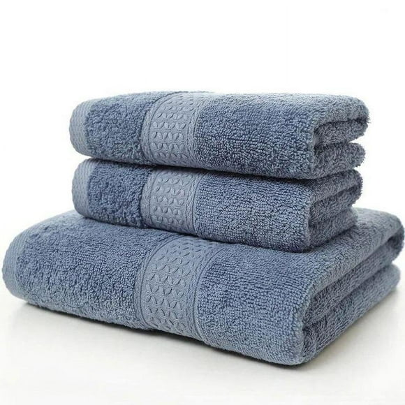 Set de 3 toallas 100% algodón - azul