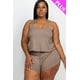 thumbnail image 2 of Conjunto de Top de Tirantes y Shorts en Tejido de Canalé de Talla Grande, 2 of 11