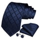 thumbnail image 1 of Corbata Azul Seda Hombres, Set con Paño Y Colleras., 1 of 7