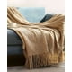 thumbnail image 4 of Mantas para sofas camas u oficinas con Flecos 127x152 cm Beige, 4 of 4