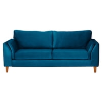Latam Home - Sofa Milan 3C Con Resortes Pocket Tela Velvet Azul Petroleo