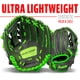 thumbnail image 4 of Guante de béisbol Franklin Sports Shok Grafito/Lima 10.5", 4 of 9