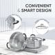 thumbnail image 3 of Steamer Pots Sunhouse, 4,4 litros, 2 niveles, acero inoxidable con tapa, 3 of 9