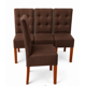 thumbnail image 2 of Pack 4 sillas de comedor, respaldo curvo, estilo capitoné, color café, 2 of 4