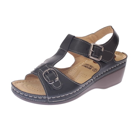 Vía Franca - Sandalia Confort Negro Modelo Italiano