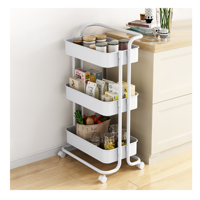 Genérico - Carro Organizador Mueble Estante De Almacenamiento 3 Niveles Blanco