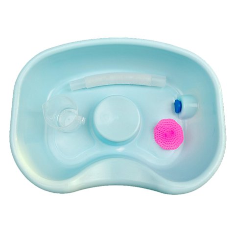 Ioensy - Cuenco De Champú Con Cepillo De Champú Lavabo De Cabecera Para Salón Hombres Niños Verde