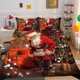 thumbnail image 1 of Christmas Gifts Xmas Snow Snowman Santa Claus Quilt Duvet Cover Set Soft3-Piece Bedding Set, 1 of 4