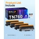 thumbnail image 4 of Cartuchos de tóner E-Z Ink TN760 para impresora Brother (4 negros), 4 of 8