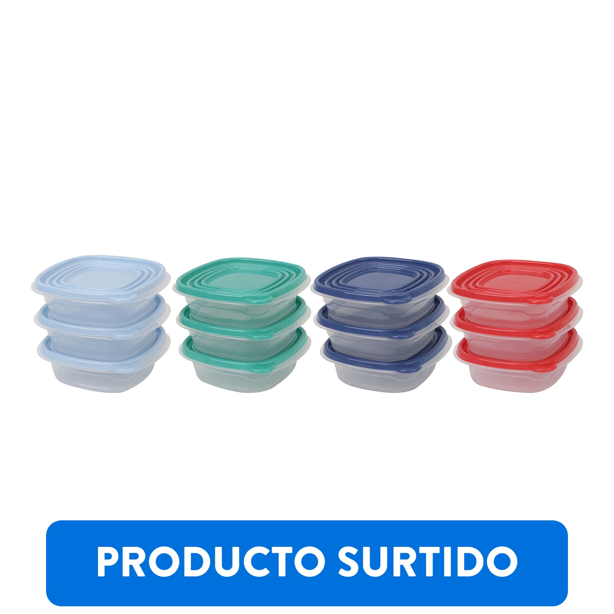 Haus - Contenedor 670 Ml Cuadrado Set 3, Producto Surtido