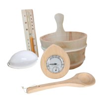 Ioensy - Kit De Cubo Y Cucharón De Madera Para Sauna, Juego De Accesorios Para Sauna De Baño Y Vapor
