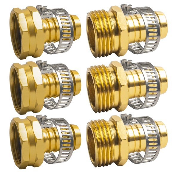 Conectores de reparación de mangueras Xiny Tool de aluminio 5/8 para jardín, paquete de 3