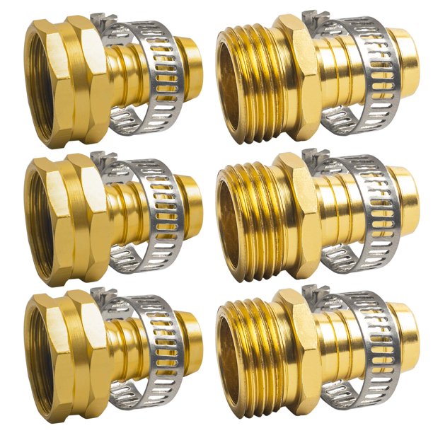 Conectores de reparación de mangueras Xiny Tool de aluminio 5/8 para jardín, paquete de 3