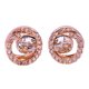 thumbnail image 1 of Aros Apegados Círculos Rose Gold, Punto De Luz y Circonitas, Plata 925, 1 of 5