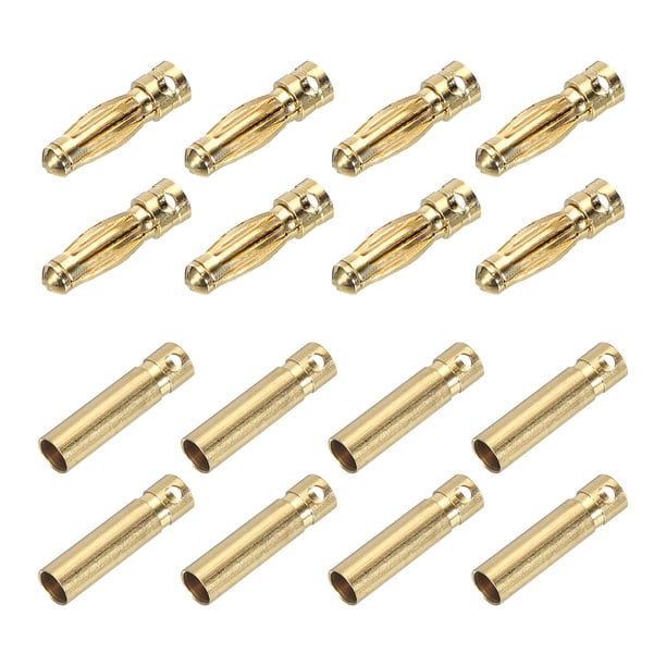 Uxcell 8 Pares de Conectores Banana 3mm Macho Hembra Enchufe Banana para Cable de Altavoz Batería RC