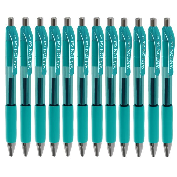 Bolígrafos de Gel Writon 0,7 mm Verde Oscuro - Pack de 12