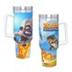 thumbnail image 4 of Zoo Battle Arena Vaso aislado de acero inoxidable con asa, diseño temático, regalo para familia, amigos y fans; incluye pajita y encaja en el portavasos estándar, 40 oz, 4 of 6