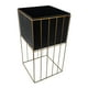 thumbnail image 4 of Set 2 Porta Macetero Pedestal Maceta Plantas Negro Dorado, 4 of 8