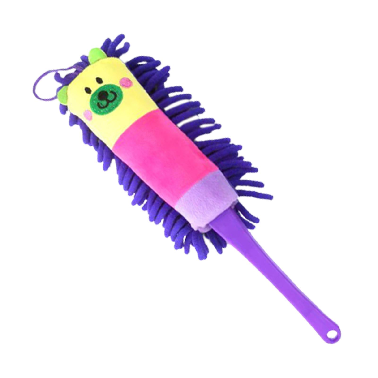 Magideal - Cepillo Para Polvo De Microfibra, Cepillo De Limpieza Para Polvo, Mango Cómodo, Ventana De Juguete Para Niños, Eliminación De Polvo Eléctrica, Muebles Violeta