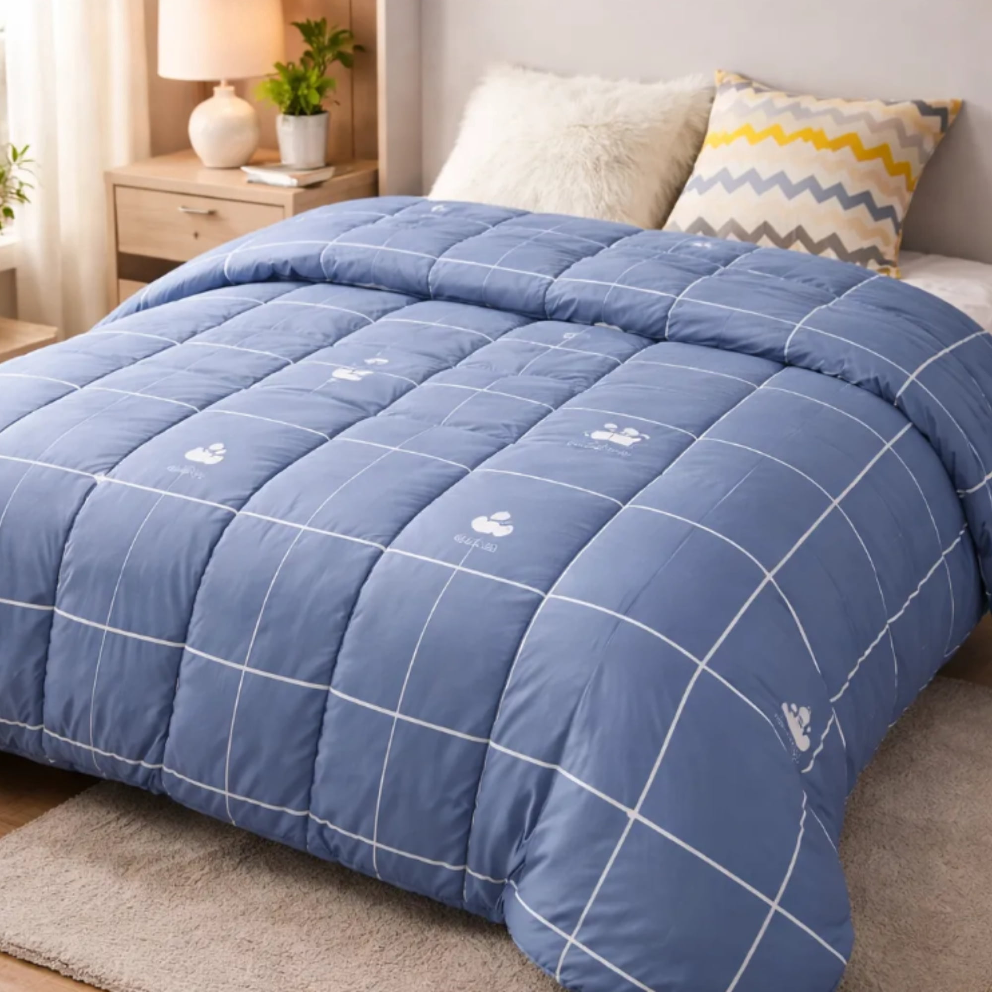 Velazio - Plumón Cama 1.5 Plazas Acolchado 2,5kg Mustache