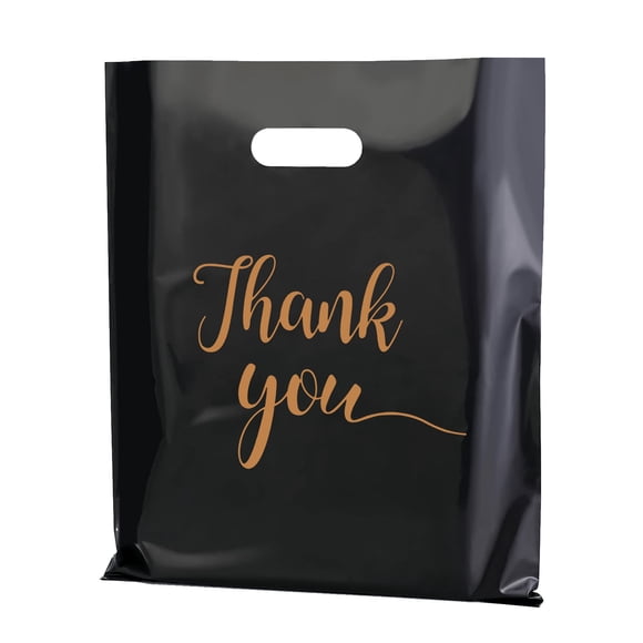 Bolsas De Compras Thank You 100 30 X 38 Cm Color Negro