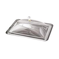 Magideal - Servicio De Alimentos Bandeja De Alimentos Contenedor De Exhibición De Alimentos Práctico Con Tapa Acrílico Sirviendo Plato De Degustación Para Fiesta 34Cmx23Cmx29Cm