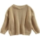 thumbnail image 1 of Niño Niño Bebé Niñas Niños Tejido a punto Suéter Jersey Cuello Redondo Sudadera Manga Larga Camisas Caliente Otoño Invierno Tops (Caqui Claro, 9-12 meses), 1 of 7