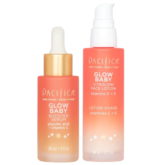 Set de cuidado de la piel Pacifica Glow Baby Super Lit Booster Serum y crema facial VitaGlow con vitamina C