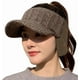 thumbnail image 1 of Gorro con visera Avilego de punto elástico para mujer con orejeras, color café, 1 of 3