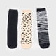 thumbnail image 3 of Calcetines Mujer Tripack Mix Animal Print Negro Corona, 3 of 4