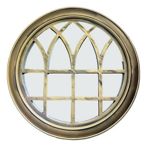 Genérico - Espejo Decorativo Dorado Circular Ventana Elegante Jhn