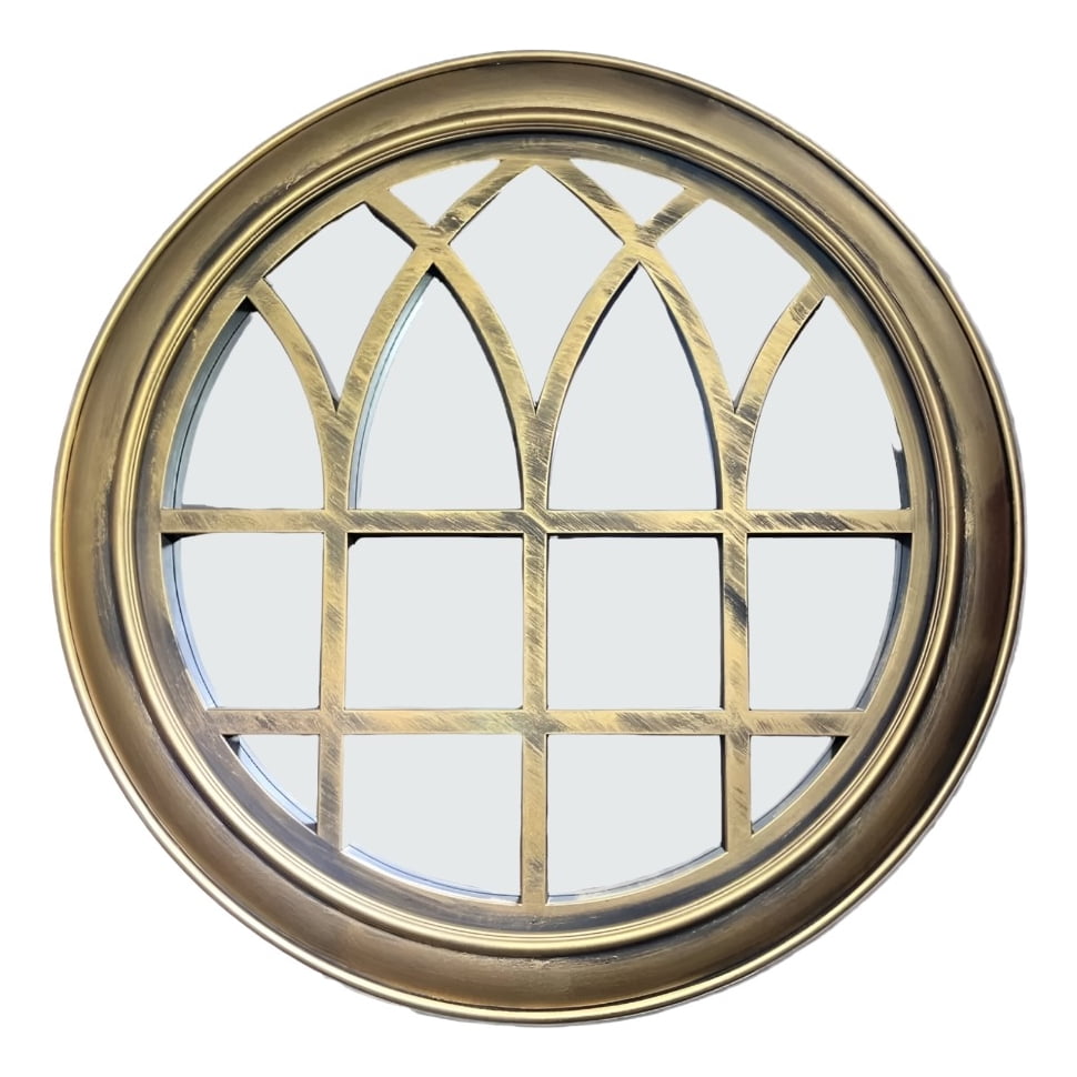 Genérico - Espejo Decorativo Dorado Circular Ventana Elegante Jhn