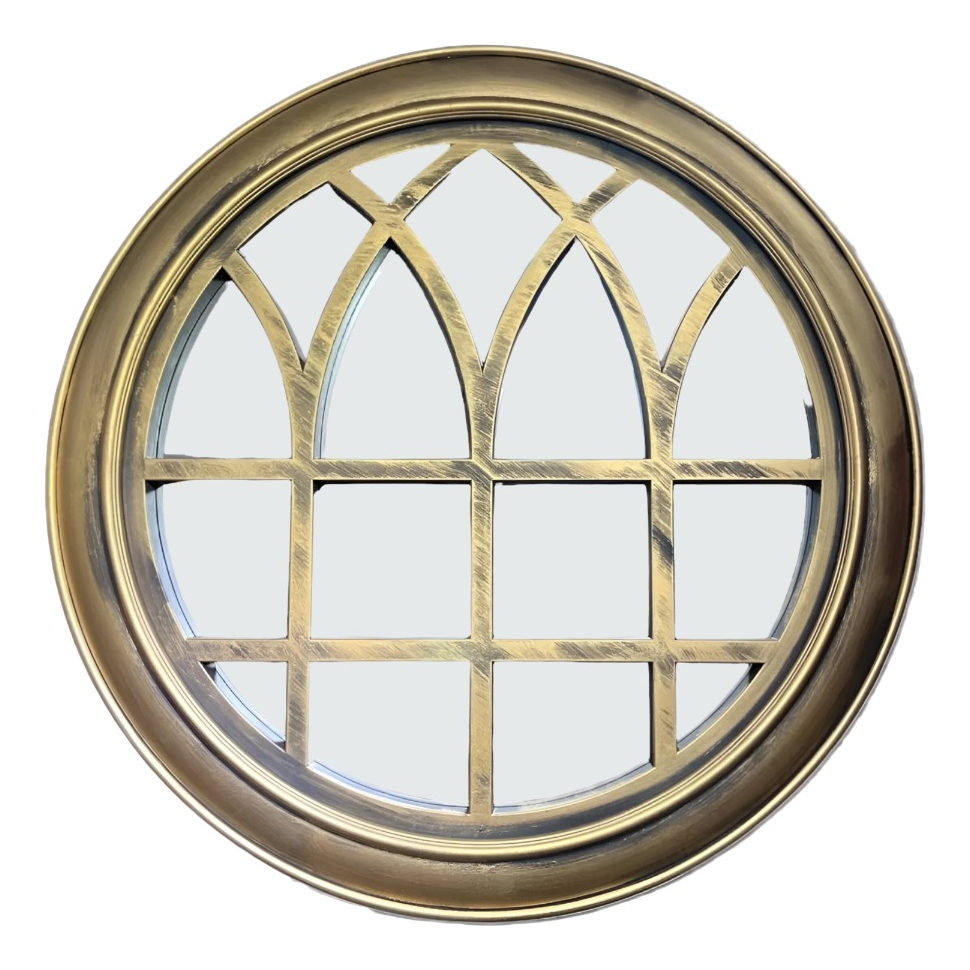 Genérico - Espejo Decorativo Dorado Circular Ventana Elegante Jhn