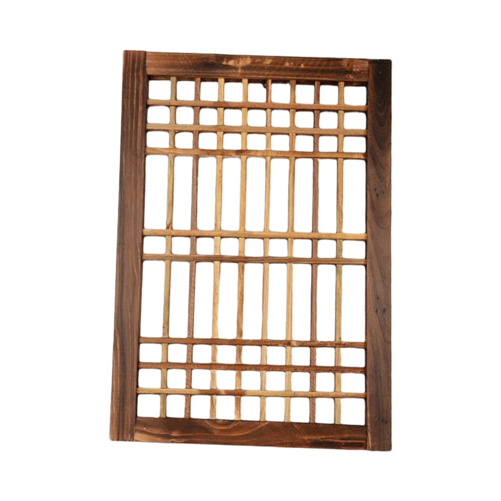 Magideal - Marco De Ventana De Madera Vintage Marco Para Trepadoras Rejilla De Jardín Decoración Rústica Fácil De Instalar Adecuado Para Jardín Patio Comedor Sal 52cmx36cm