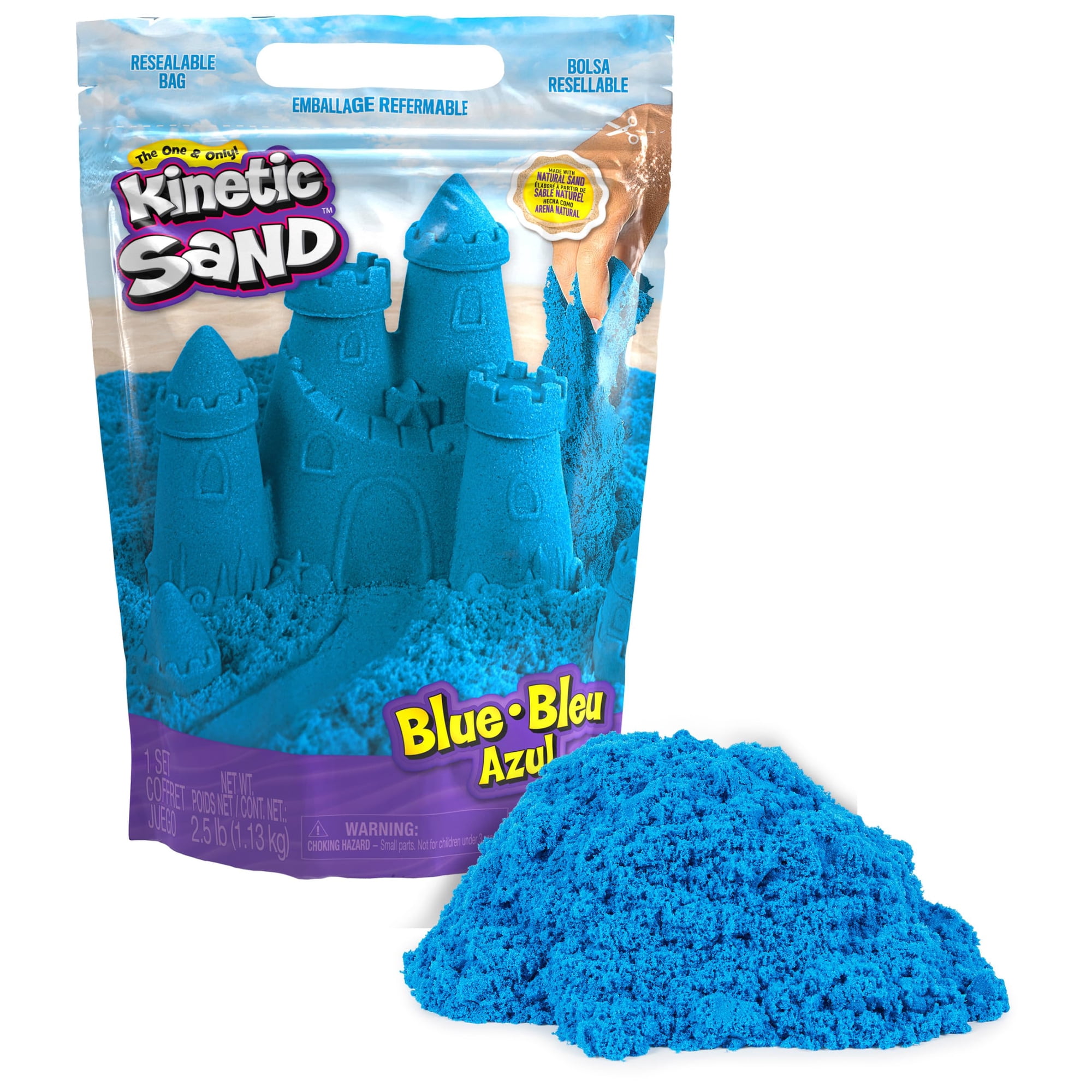 Bolsa Resellable Play Sand Kinetic Sand Blue De 1,13 Kg Para Niños A Partir De 3 Años