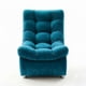 thumbnail image 1 of Sofa Descanso Curvo Turquesa Felpa, 1 of 2
