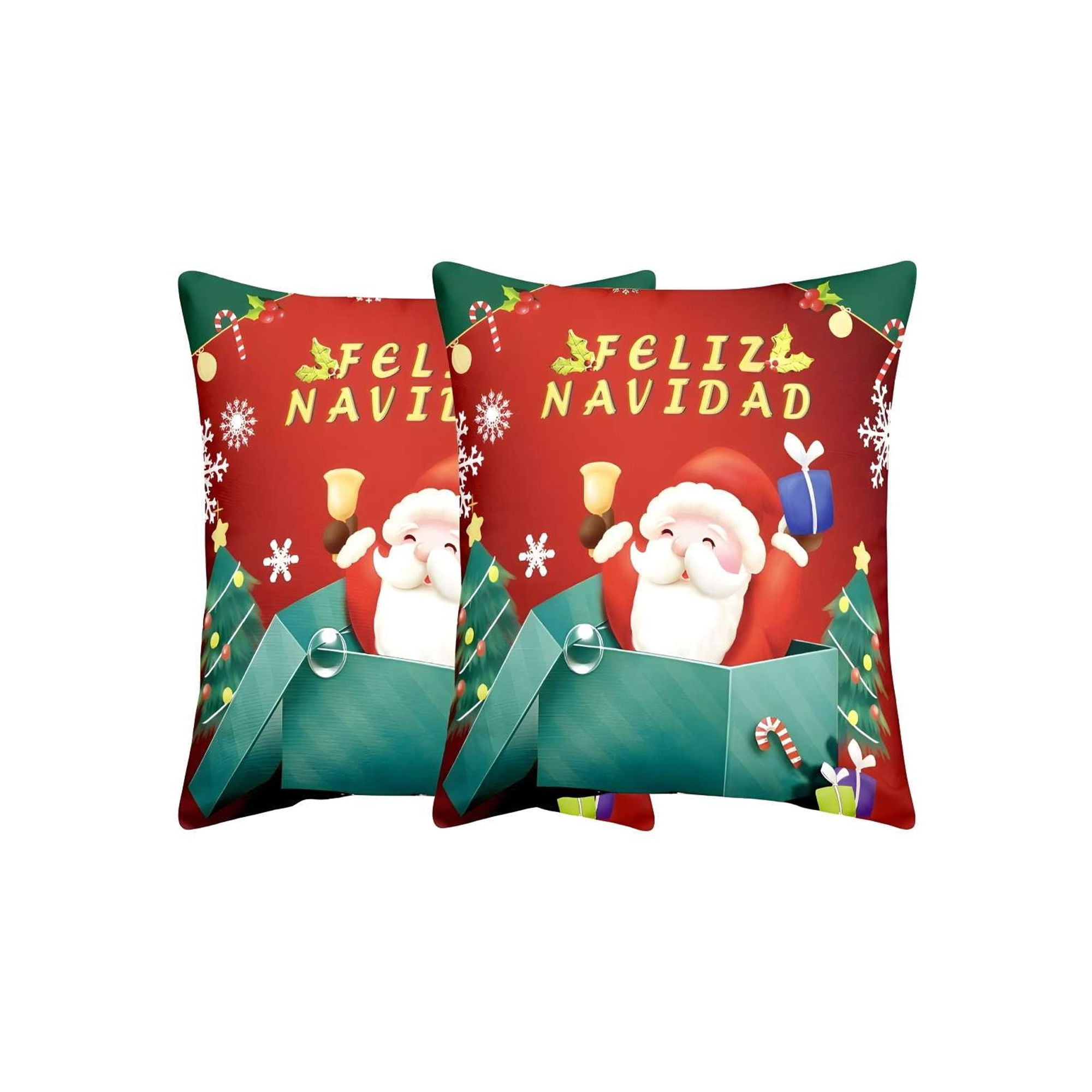 Genérico - Fundas Navidad Set De 2 Fundas Para Cojines De 45x45 Cm