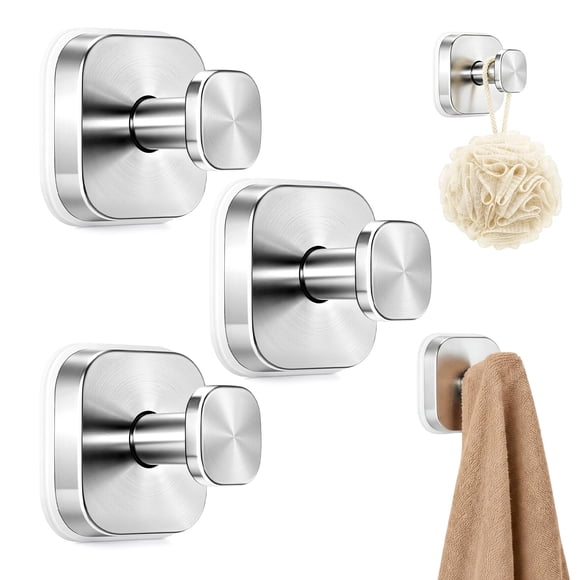 Zrpot 3 unidades de ganchos de ventosa para baño, ducha, albornoz, toalla y corona