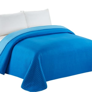 Mallorca - Cobertor California Azul Bicolor Reversible Sin Fundas 2 Plazas