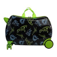 Bothyi - Maleta De Viaje Con Ruedas Para Niños, Resistente, Rígida, Con Ruedas, Color Negro, Diseño De Dinosaurio