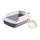 thumbnail image 5 of Caja De Arena Para Gatos, Orinal Para Gatos, Lavabo Para Arena Para Gatos, Bandeja De Arena Para Mascotas Con Parte Superior Abierta, Blanco Y Gris, 5 of 5