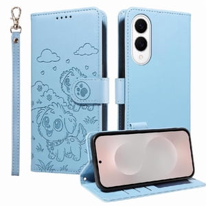 Funda Billetera Foxdock Compatible Con Samsung Galaxy S25 Edge, Diseño Perrito Tierno, Ranuras Para Tarjetas Y Soporte Plegable