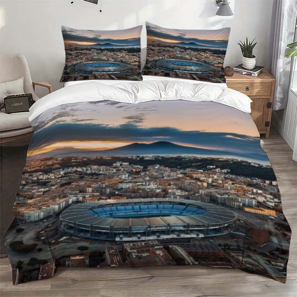 Istanbul Stadium Aerial Photography Themed Bedding Set Including Duvet Cover And Pillowcases. Soft