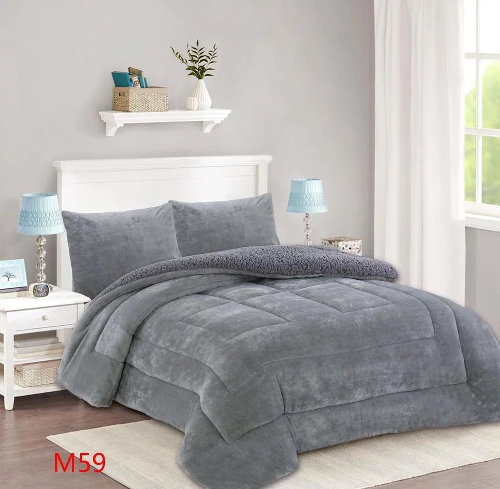 Genérico - Cobertor Chiporro 2 Plazas - Gris Liso